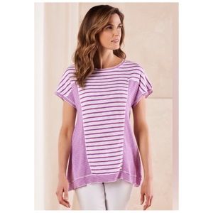 •SOFT SURROUNDINGS• Lakkari Stripe Tunic in Striking Purple/White Stripe Size XS